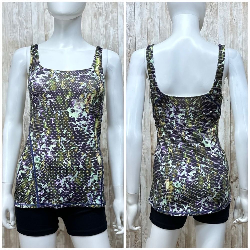 Lululemon Amala Tank Rare Green/Purple Floral Print [7009]